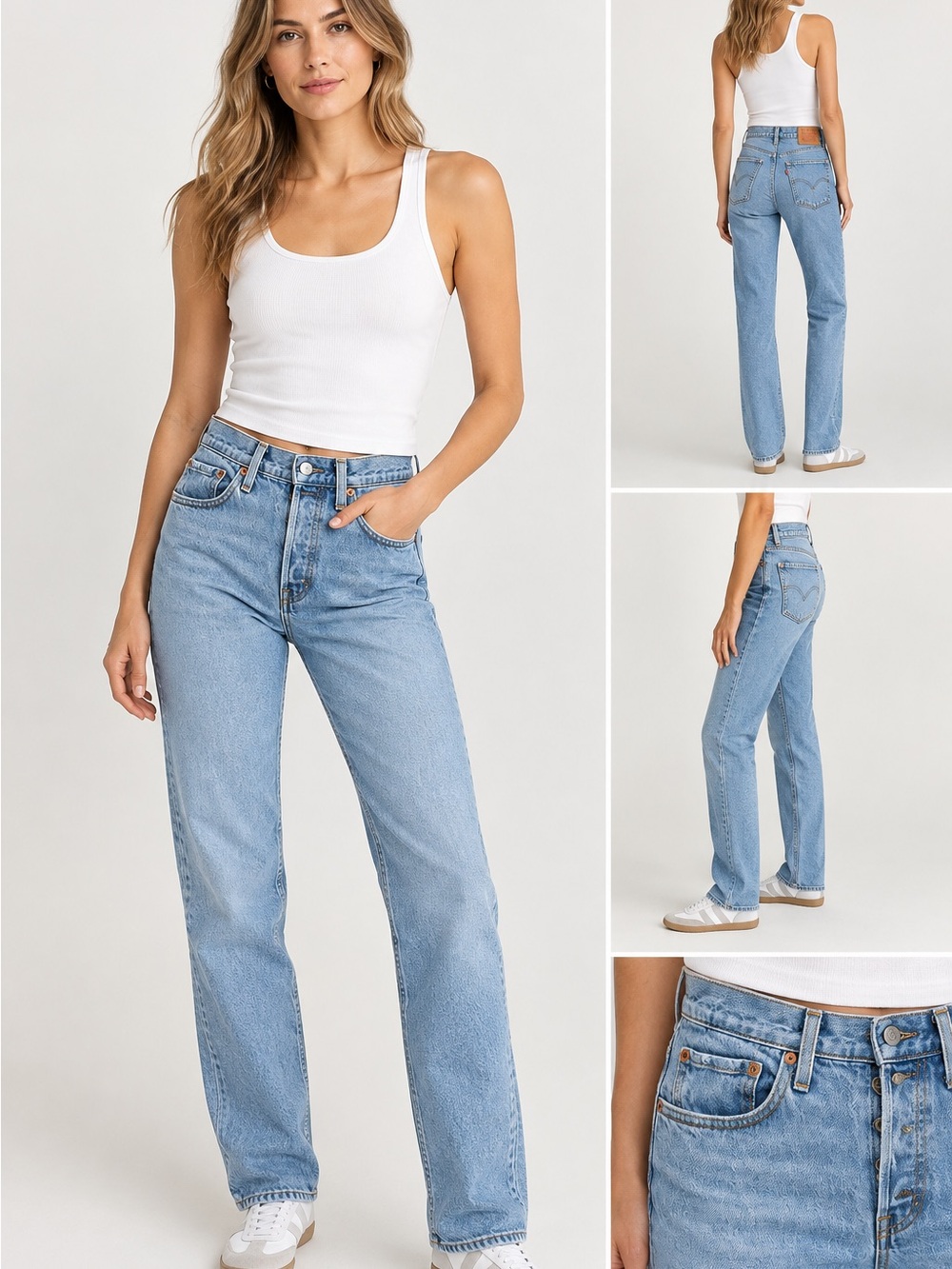 Levi’s 501 Original Straight Leg Jeans Light Wash W27 L30 Button Fly